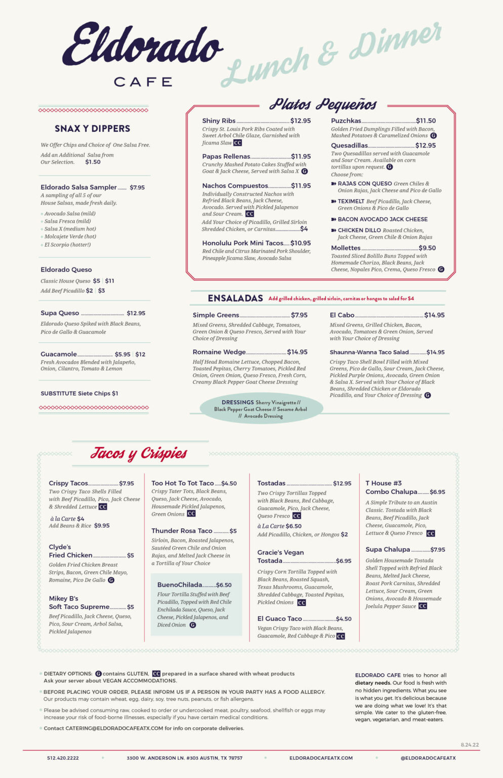 Menus – Eldorado